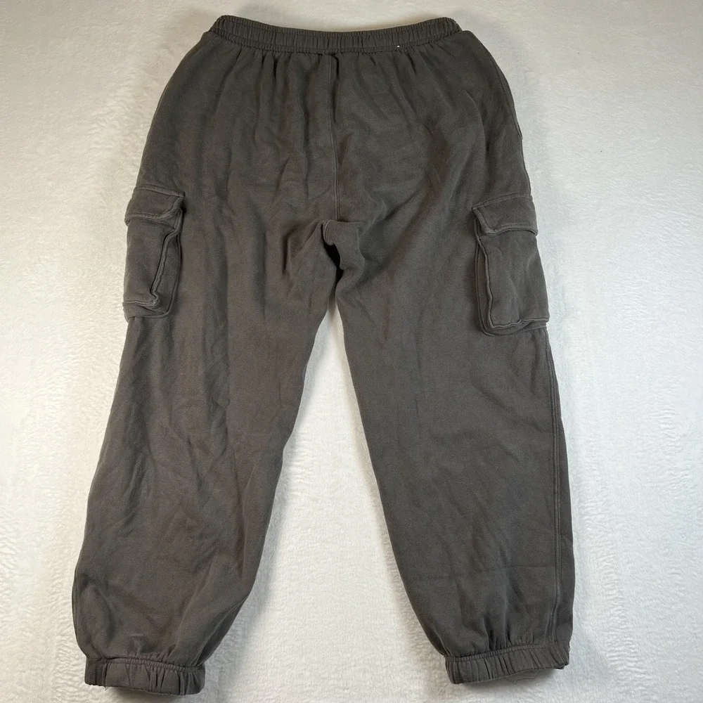 Aeropostale Sweatpants Teens‎ Medium Gray Fleece Cargo Joggers Elastic Waist